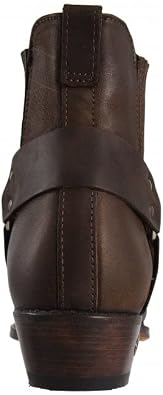 Loblan Boots 096 Brown Leather Classic Cowboy Original Western Hand Made Bike Biker Short Ankle