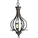 Brown 3-Lt. Foyer with Ivory Finish Candle Sleeves P3807-20 by Progress Lighting