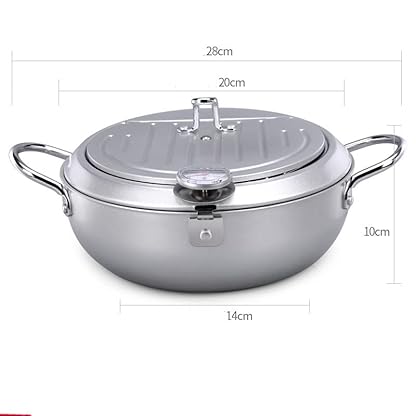 Fritteuse für den Haushalt, Mini-Antihaft-Fritteuse, kleine Fritteuse, Induktionsherd, Gas (Größe: 24 cm), Gedenktag (einfarbig, 20 cm) – Bild 3