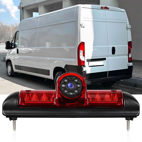 SIXWIN Caméra de Recul Feu Stop pour Fiat Ducato Late 3 Gen/Peugeot Boxer/Citroen Jumper 2006-2017 | Étanche IP67, Vision 140° | Installation Facile &...