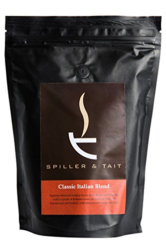 Spiller & Tait Classic Italian Blend  Granos de café fuerte bolsa de 1 kg  tostado en pequeños lotes en el Reino Unido  mezcla de espresso para todas las máquinas de café Suelo