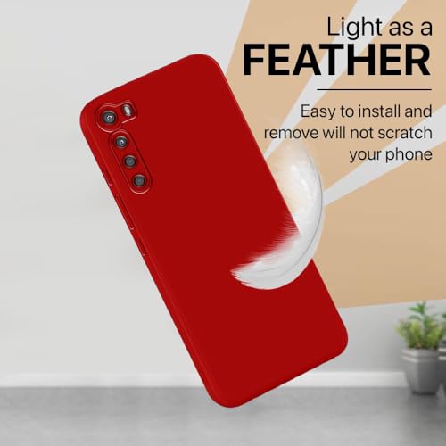 Image of Back Cover for Motorola One Fusion Plus 4G | Full Camera Protection | Premium Liquid Silicon Case | Flexible Bumper Case for Motorola One Fusion Plus 4G (Red)