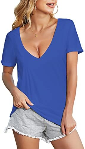 Chigant Deep V Neck T Shirts Women Sexy 