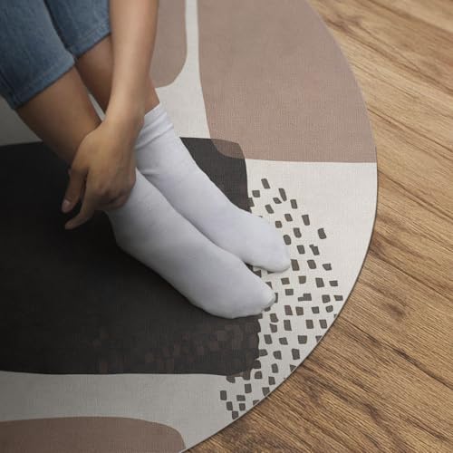 Tapis de sol vinyle ø70 cm durable et élégant avec finition style teinture