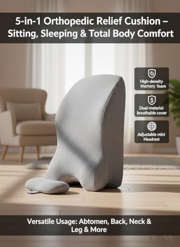 Image of PilloWillo Multifunctional Wedge Cushion | Sitting, Sleeping, Leg Elevation, Face Down Sleeping, Acid Reflux Relief | Orthopedic Memory Foam Pillow for Abdomen, Back, Neck, Leg & Versatile Usage