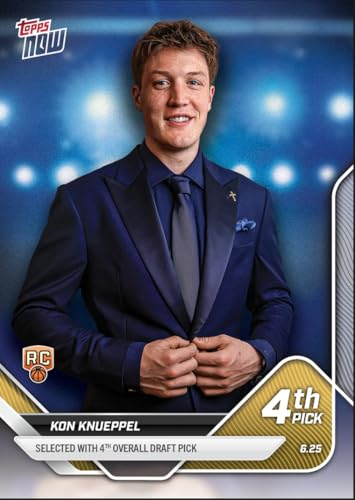 2025 Topps Now Kon Knueppel #D4 Draft Charlotte Hornets Rookie RC Basketball Card