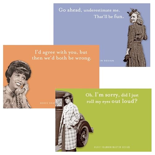Underestimate Me, Agree with You, Roll My Eyes Out Loud Memo Pads Strong Adhesive Sticky Notes Set | 2-7/8 x 4-3/8 inches | Pack of 3