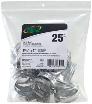 Ideal Tridon Hy Gear 1-1/16 in. to 2 in. SAE 24 Silver Hose Clamp Stainless Steel Band