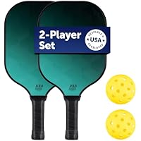 Sport Squad Fiberglass Pickleball Set w/ 2-Paddles & 2-Balls
