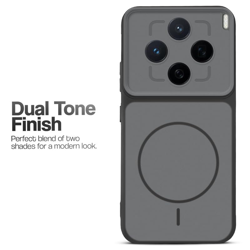Image of Mr. Case Back Case for Vivo X200T 5G | Ring Design Protective Case with Camera Cut Protection | Anti Slip Grip | Shockproof Mobile Cover - Black
