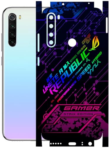 Image of AtOdds - Full Body Back Screen Guard Protector Film - Lamination Wrap Skin Sticker Compatible with REDMI Note 8 | Scratchproof Matte Finish (Gamer)