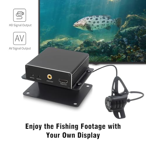 Image of MOOCOR 2023 Underwater Fishing Camera with AV & HDMI Port, HD 1080P, Connect with Your Own TV /Sonar, Ice Fishing Camera Underwater System, IR /LED White Lighting Mode (20m /66ft)