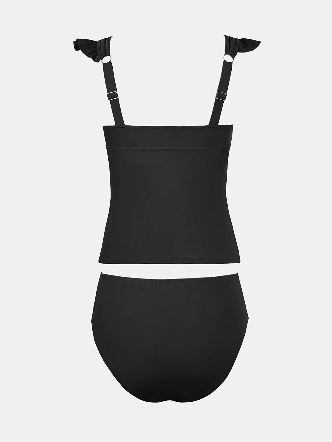 CUPSHE Women's Tankini Sets Two Piece Swimsuit V Neck Ruffled Ruched Tummy Control Ladder Trim (XS-4XL) - Image 8