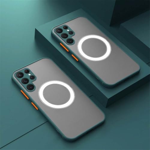 Coque Samsung S21 magnétique mate verte anti-rayures pour éviter les bris d'écran