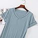 V-Neck Short Sleeve Nightgown for Women - Knee-Length Sleepshirt, Comfy Loungewear Pajamas for Sleeping Casual Wear