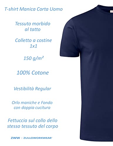 ZULLO WORKWEAR T-Shirt Uomo Blu Navy da Lavoro