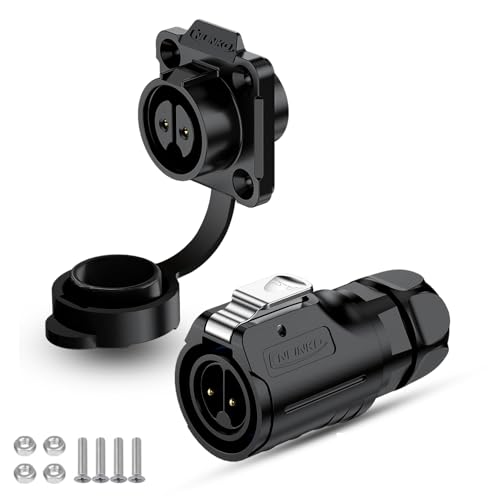 CNLINKO LP-16 Connecteur imperméable IP68 Connecteur circulaire industriel Connecteur de boîtier PBT Connecteur aviation Connecteur à dégagement rapide M16 2-9 Broches Prise à bride (2 Broches)