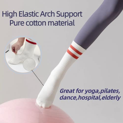Pilates Socks With Grips For Women Non Slip With Terry Cushion Barre Socks Yoga Socks With Grips For Women #TOP4
