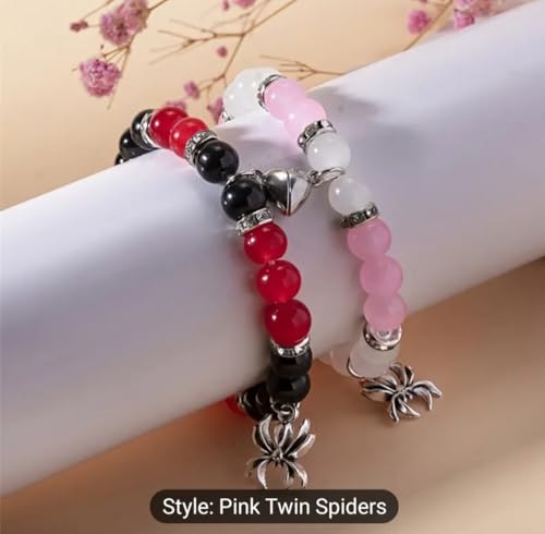 Image of Spiderman Kitty Magnetic Friendship Bracelets, Couple's Bracelets, Valentine's Day Gifts for BFF, BF, GF, Women, Men, Girls, Kids