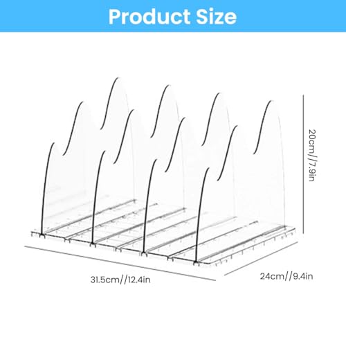 Image of HASTHIP Adjustable Wardrobe Divider, Purse Organizer for Handbag, Dividers for Bags, 4-Compartment Clear Bag Storage, Multi Purpose Desk Dividers for File Folders