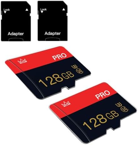 128GB Micro SD Karte Klasse 10 mit Adapter, 2er-Pack | Hohe Geschwindigkeit, Für Smartphones/Kamera/Tablet