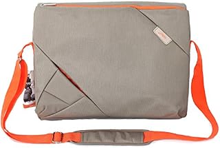 Bipra 15.6 Inch Laptop Messenger Bag Grey/orange Design Suitable for 15.6 Inch Fits