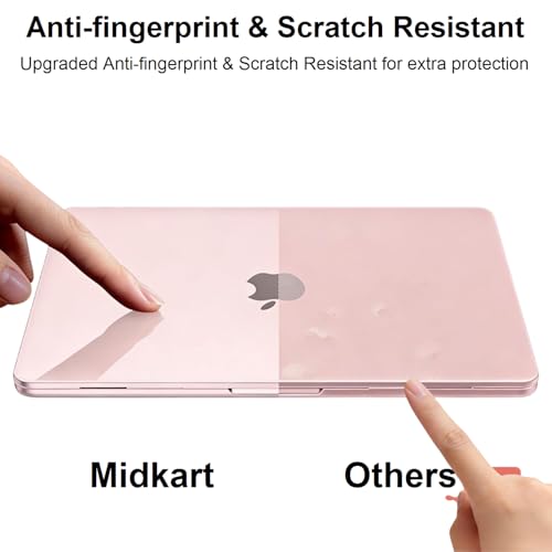 Image of Midkart Matte Finish Case Compatible with MacBook Neo 13 inch 2026 Release Model A3404 A18 Pro Chip Ultra Thin 3 in 1 Kit Exact Fit Fingerprints Resistant Protective Hard Shell Cover, Blush Clear