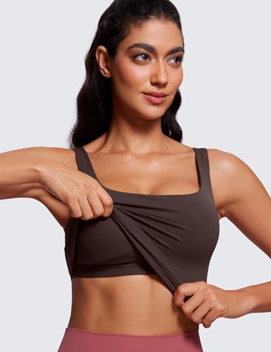 Image of CRZ YOGA Butterluxe Scoop Neck Tank Tops | Light Support, Built in Bra, Removable Pads, Yoga, Extremely Soft, U Back, Wide Straps, for Women