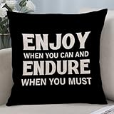 Photo Gallery yelolyio enjoy when you can and endure when you must federa decorativa quadrata per cuscino con citazioni per casa, divano, auto, soggiorno, sedia, fattoria, ufficio, 50,8 x 50,8 cm Photo Gallery yelolyio enjoy when you can and endure when you must federa decorativa quadrata per cuscino con citazioni per casa, divano, auto, soggiorno, sedia, fattoria, ufficio, 50,8 x 50,8 cm