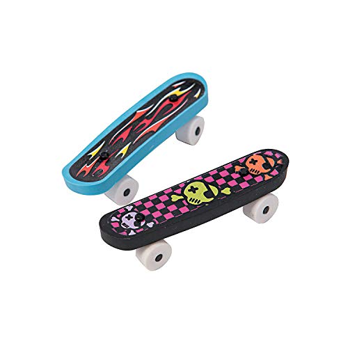 Fun Express - Rubber Skateboard Erasers (Assorted styles) (2 3/8 inches) (1-Pack of 12)