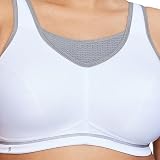 Glamorise Damski biustonosz sportowy o wysokiej wydajności, biały/szary, 80D