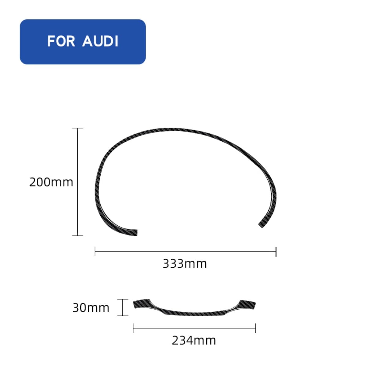 Autocollant décoratif en fibre de carbone compatible avec Audi A3 2013-2019 (classique, coque d'écran de compteur de vitesse)