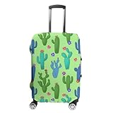 Meaudiwes Fashion Luggage Cover Washable Suitcase Protector Travel Suitcase Covers Fits 26-28 Inch Luggage Cactus And Succulents Baggage Covers (L)
