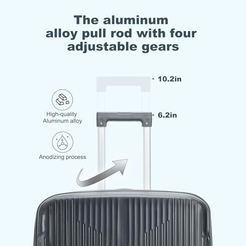 Image of Nazhura Luggage Set, 3-Piece Hardside Suitcase Set, 20-inch Carry On, 24-inch, 28-inch Luggage
