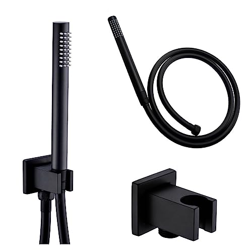 Pommeau de douche en laiton noir et support mural chic pour salle de bain moderne Ensemble 03-151