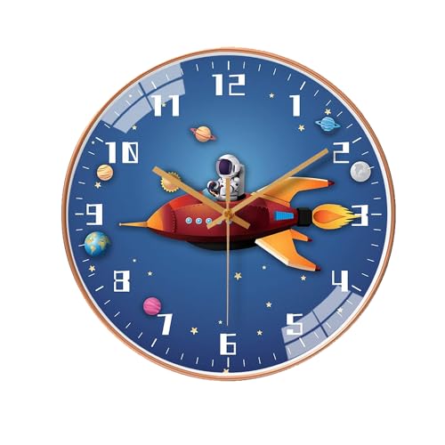 KSYOU Space Silent Creative Wall Clock, Silent time Operated for for Office, Classroom, Bedroom, Bathroom, Living Room, Restaurant, Hotel,Children's Room，Kitchen(30 cm/ 12)