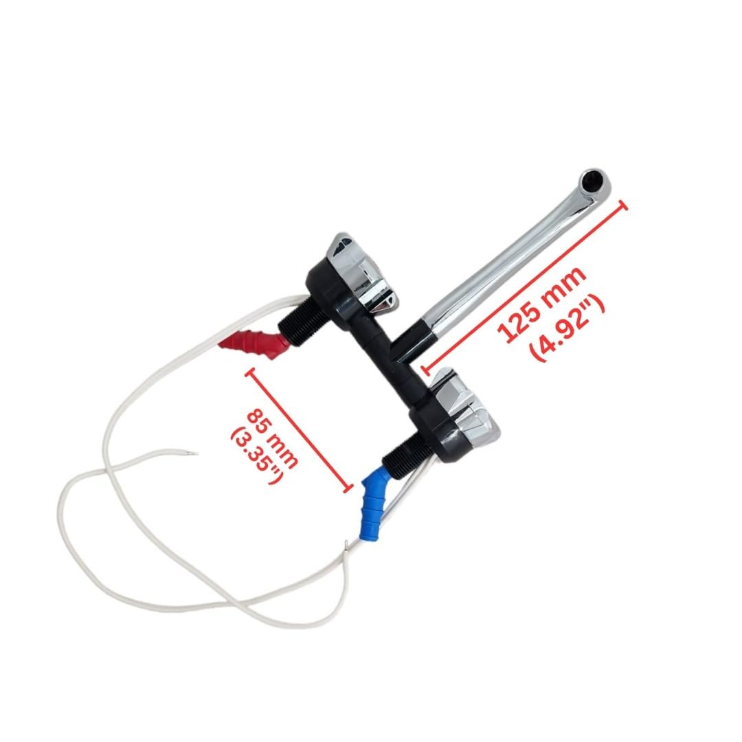 Rubinetto miscelatore cromato caldo e freddo con beccuccio pieghevole, 12 V, micro interruttore per camper, caravan, camper, barca