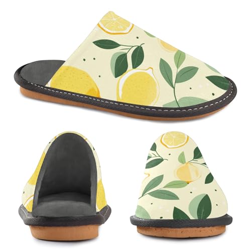 Lemon Fuzzy Slippers Soft Home Bedroom Slippers for Women Men House Shoes4
