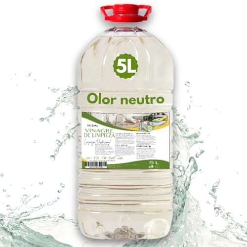 Vinagre de Limpieza Concentrado - Garrafa Pet de 5 Litros - 8º de Acidez - Vinagre 100% Natural - Limpiador Multiusos para el Hogar [IAMI]