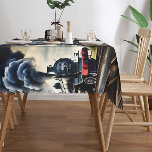 Nappe rectangulaire train à vapeur en coton et polyester pour table de cuisine - 4