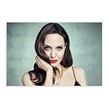 EYEZER Poster Angelina Jolie sur toile - D�coration de chambre � coucher, bureau, chambre - Cadeau sans cadre - 20 x 30 cm