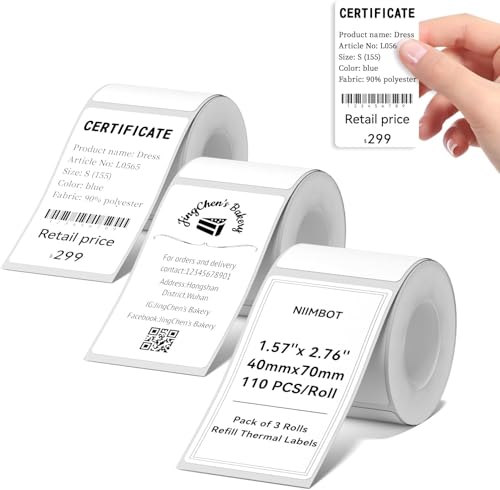 3 × ملصقات متوافقة مع طابعة الملصقات نيمبوت B1 B21 B3S، ورق ...