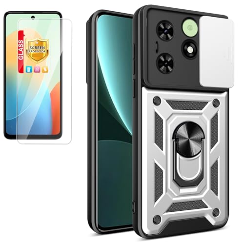 Lucyliy Tecno Spark Go 2024/Spark 20/Spark 20c/Tecno Pop 8 �t�H���P�[�X�J�o�[ [�����K���X�X�N���[���v���e�N�^�[�t��] �V���o�[