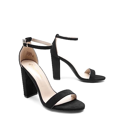 DREAM PAIRS 62093-HI-CHUNK-BLACK SUEDE-SZ-8.5