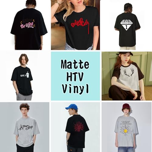 Image of HTVVETUR Heat Transfer Vinyl for T Shirt - 12 inch x 5FT Roll HTV Vinyl Iron on Vinyl, Easy to Cut & Weed (Matte Black)
