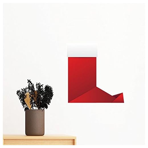 DIYthinker Résumé Chaussettes de Noël Motif Origami Amovible Wall Sticker Art Mural Stickers DIY Papier Peint Chambre Decal 35Cm