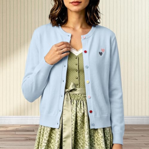 Cardigan Women Cropped Knit Sweater Lightweight Button Down Long Sleeve - image 3