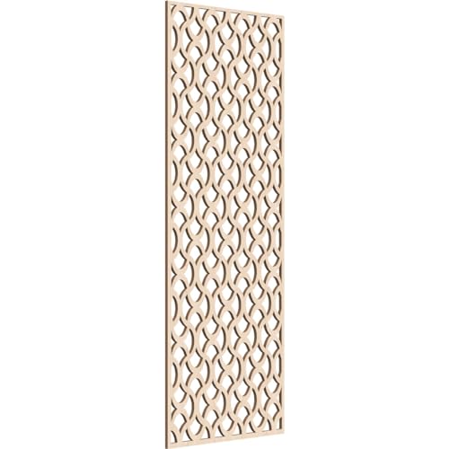Image of Resort Decorative Pierced Fretwork Wood Wall Panels, 23 3 /8 inchW x 59 3 /8 inchH x 3 /8 inchT, Red Oak