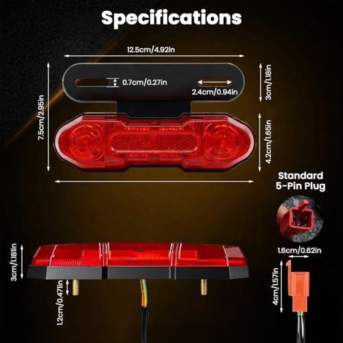 Image of STHIRA Motorcycle Tail Light with Plate Bracket LED Brake Turn Signal