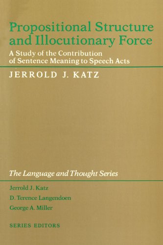 Propositional Structure and Illocutionary Force: A Study of the Contribution of Sentence Meaning to Speech Acts (The Language and Thought Series)